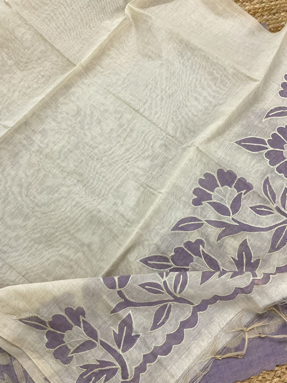 Soft Slub Chanderi Embroidered Suit - Purple