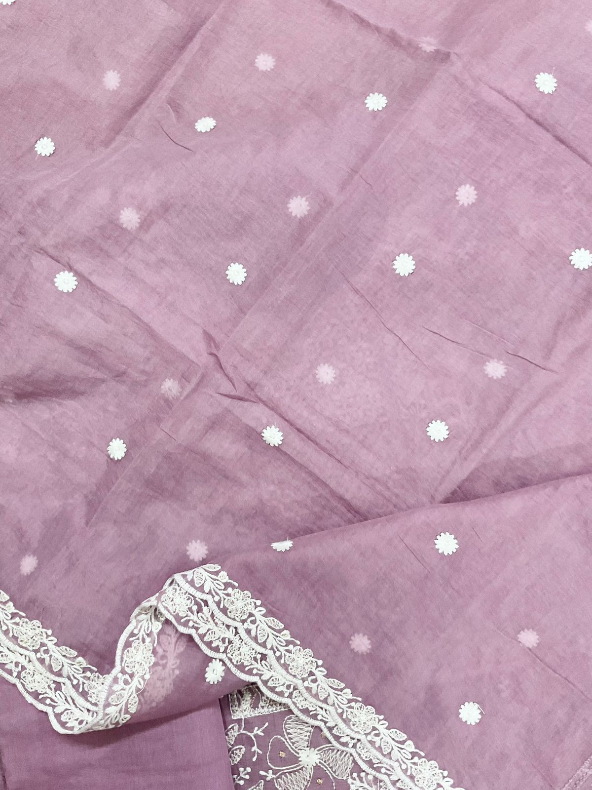 Pure Chanderi Embroidered Suit - Onion Pink