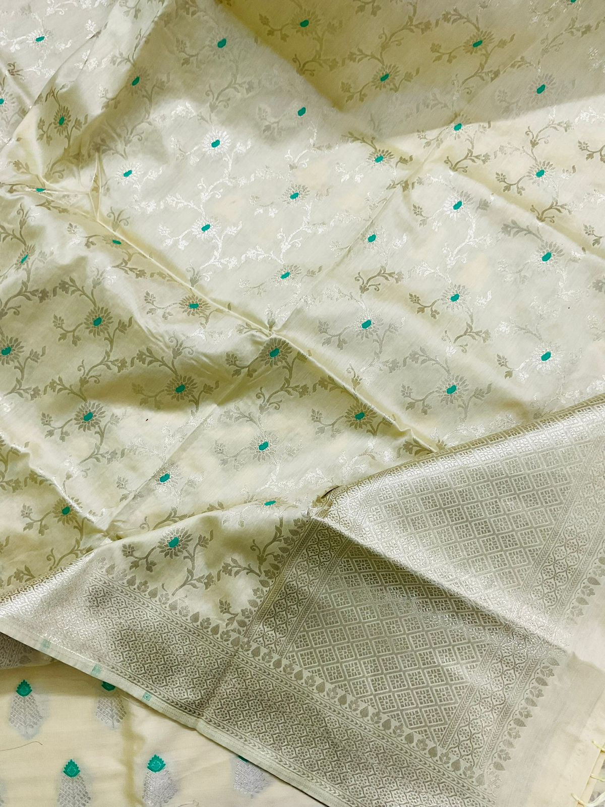 Pure Chanderi Silk Banarasi Weaved Suit - Yellow