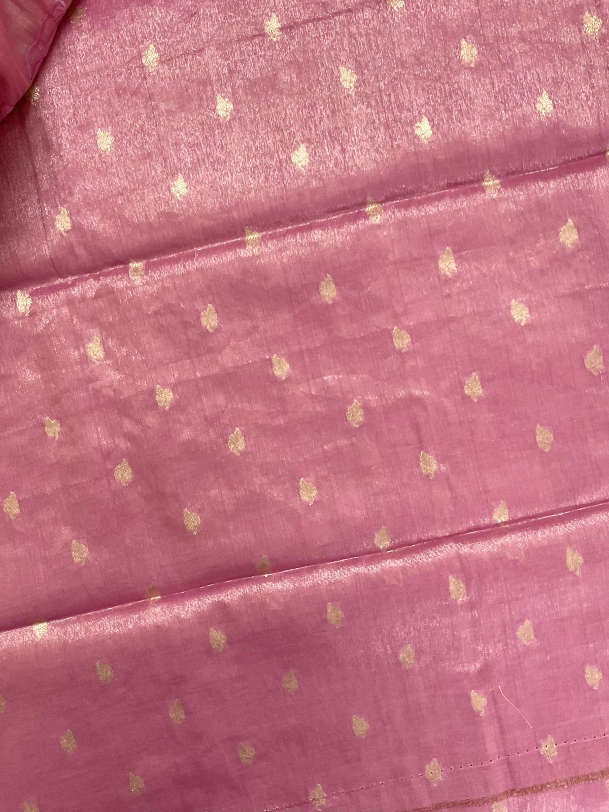 Soft Fine Tissue Shimmer Silk Banarasi Weaved Embroidered Suit - Pink