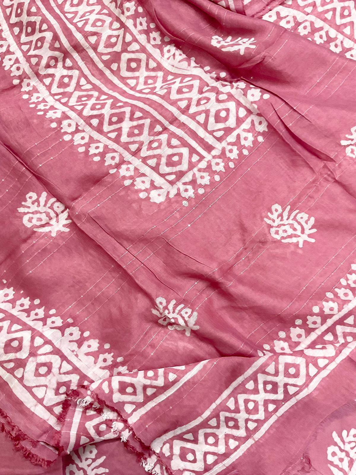 Pure Jaam Cotton Printed Embroidered Suit - Pink