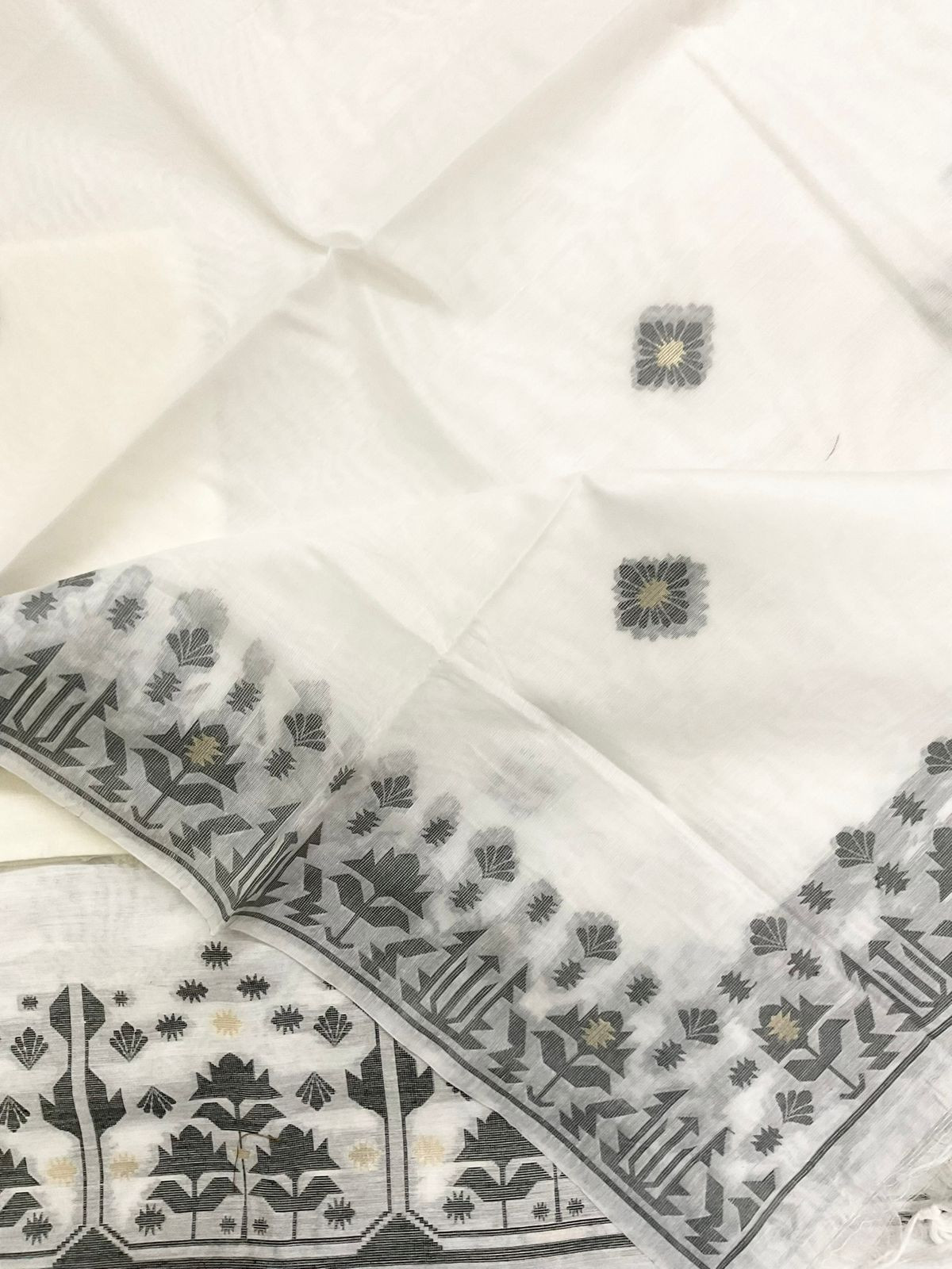 Soft Slub Chanderi Jamdani Weaved Suit - OffWhite