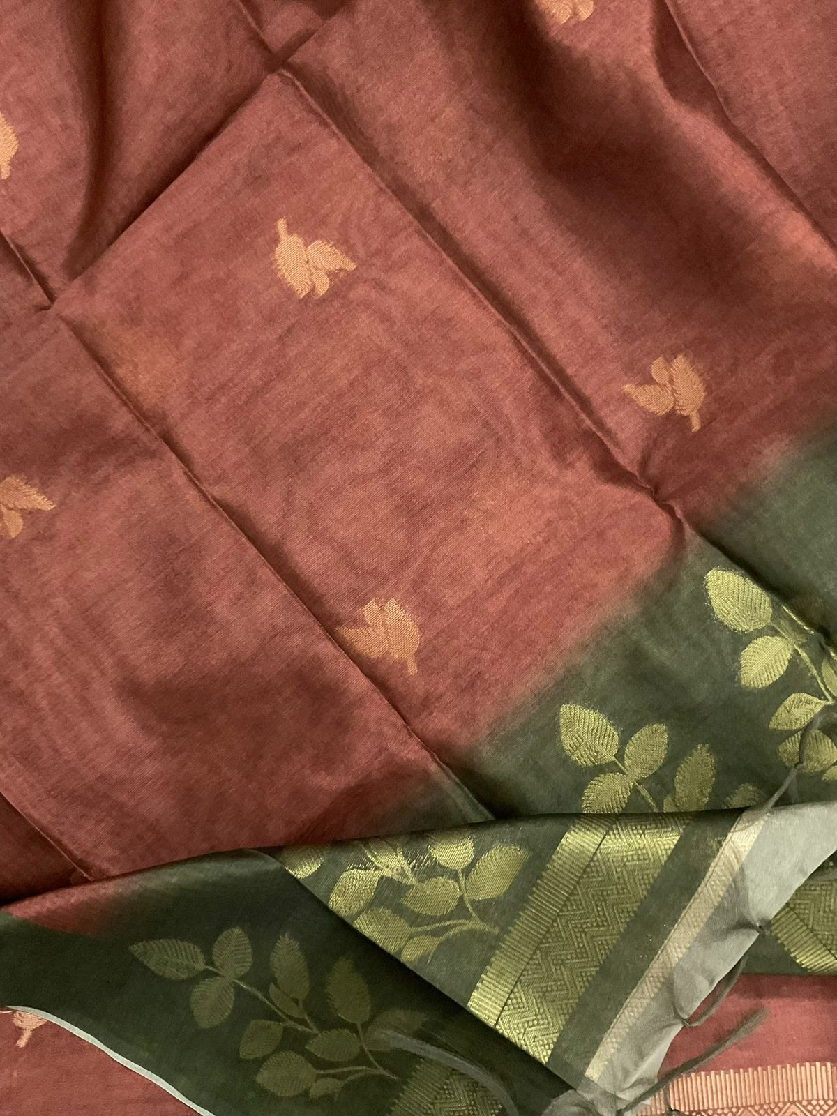 Soft Semi Tussar Silk Jamdani Weaved Suit - Green