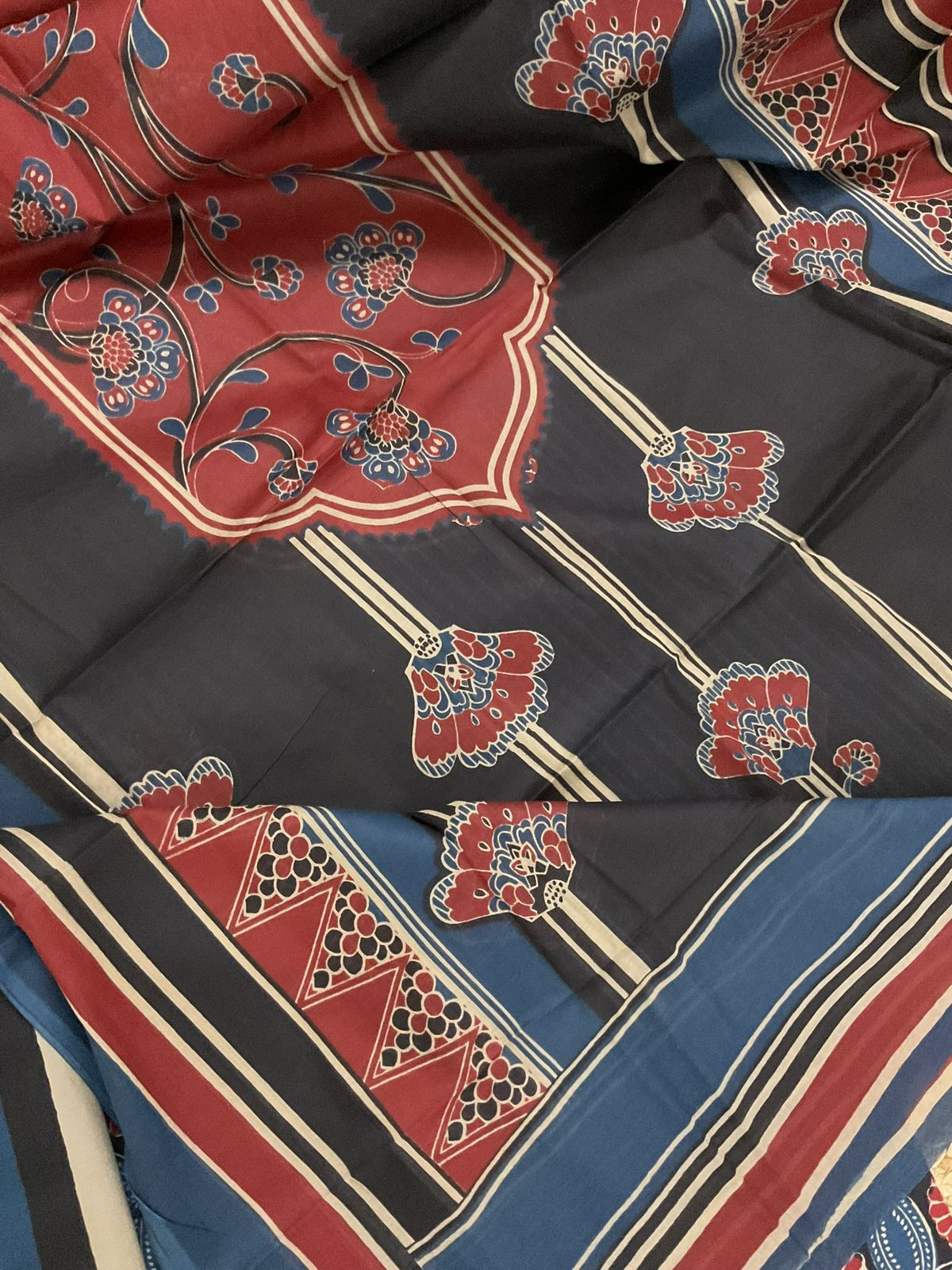 Pure Cotton Printed Suit -Blue