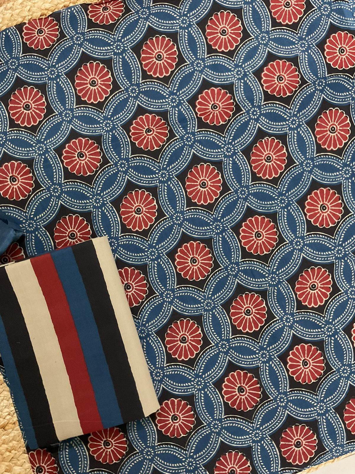 Pure Cotton Printed Suit -Blue