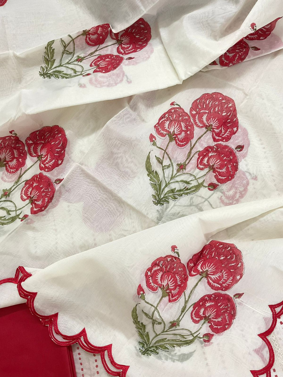 Pure Chanderi Printed Banarasi Weaved Embroidered Suit - Offwhite