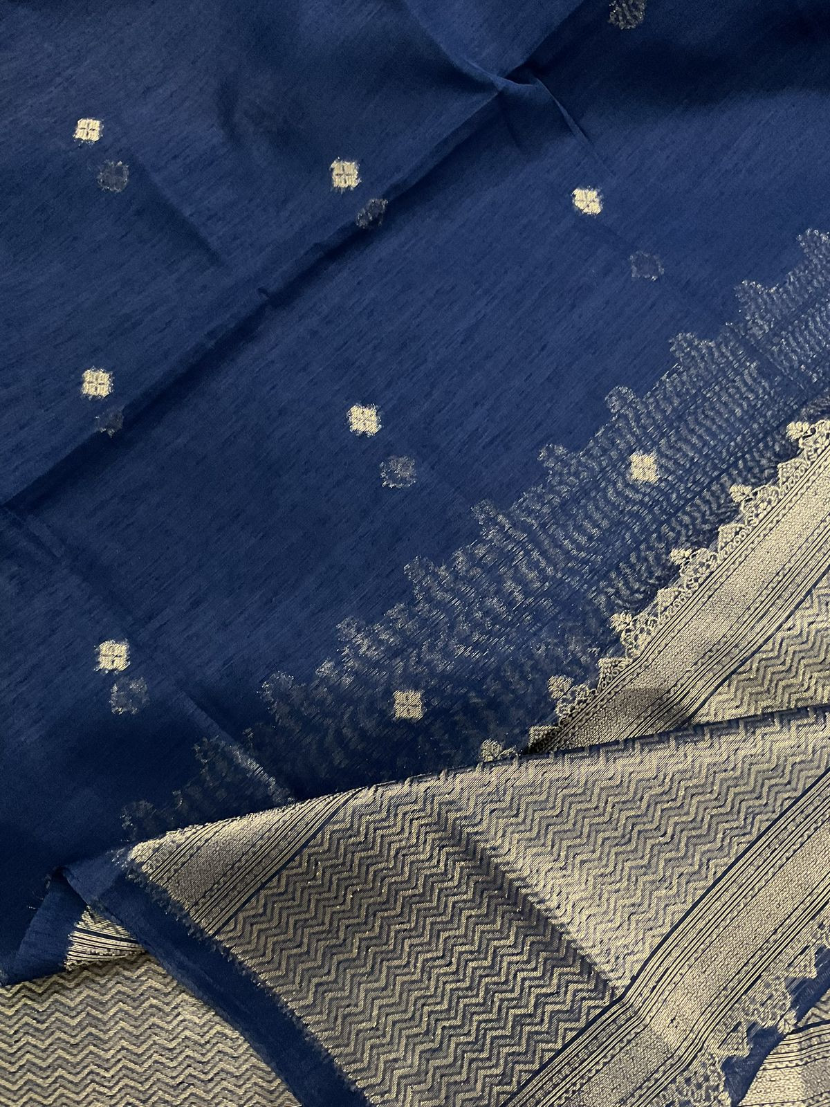 Soft Linen Chanderi Banarasi Weaved Suit - Blue