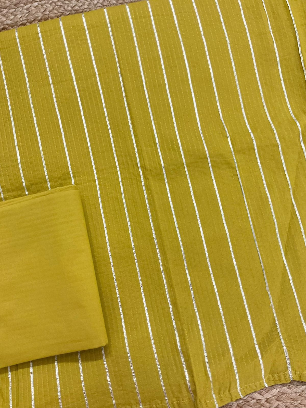 Pure Cotton Printed Embroidered Suit - Yellow