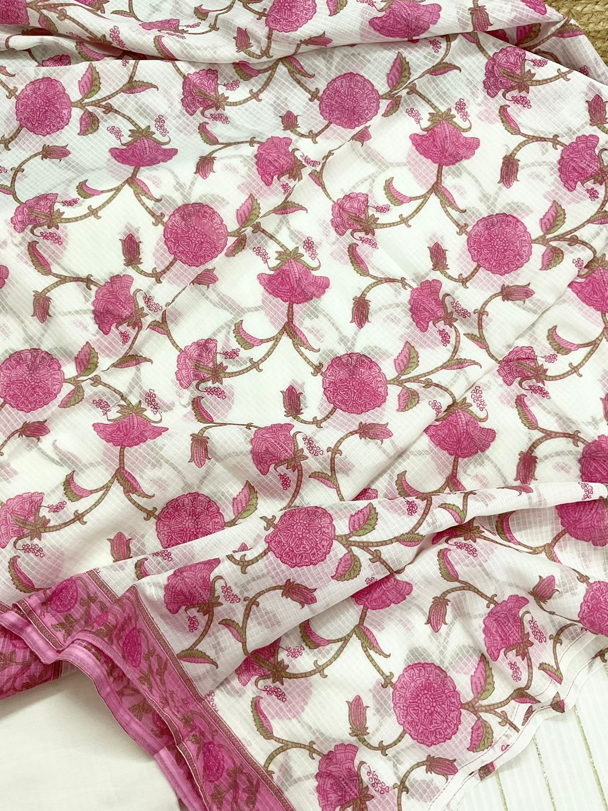 Pure Cotton Printed Embroidered Suit - Offwhite