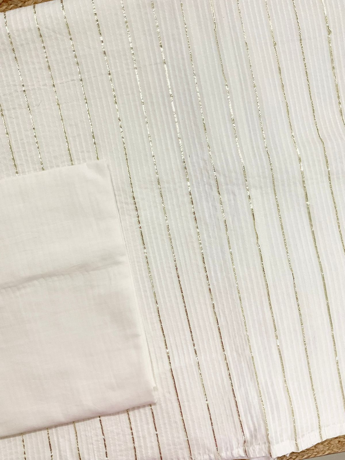 Pure Cotton Printed Embroidered Suit - Offwhite