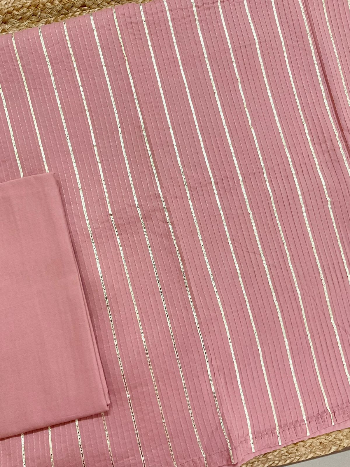 Pure Cotton Printed Embroidered Suit - Pink