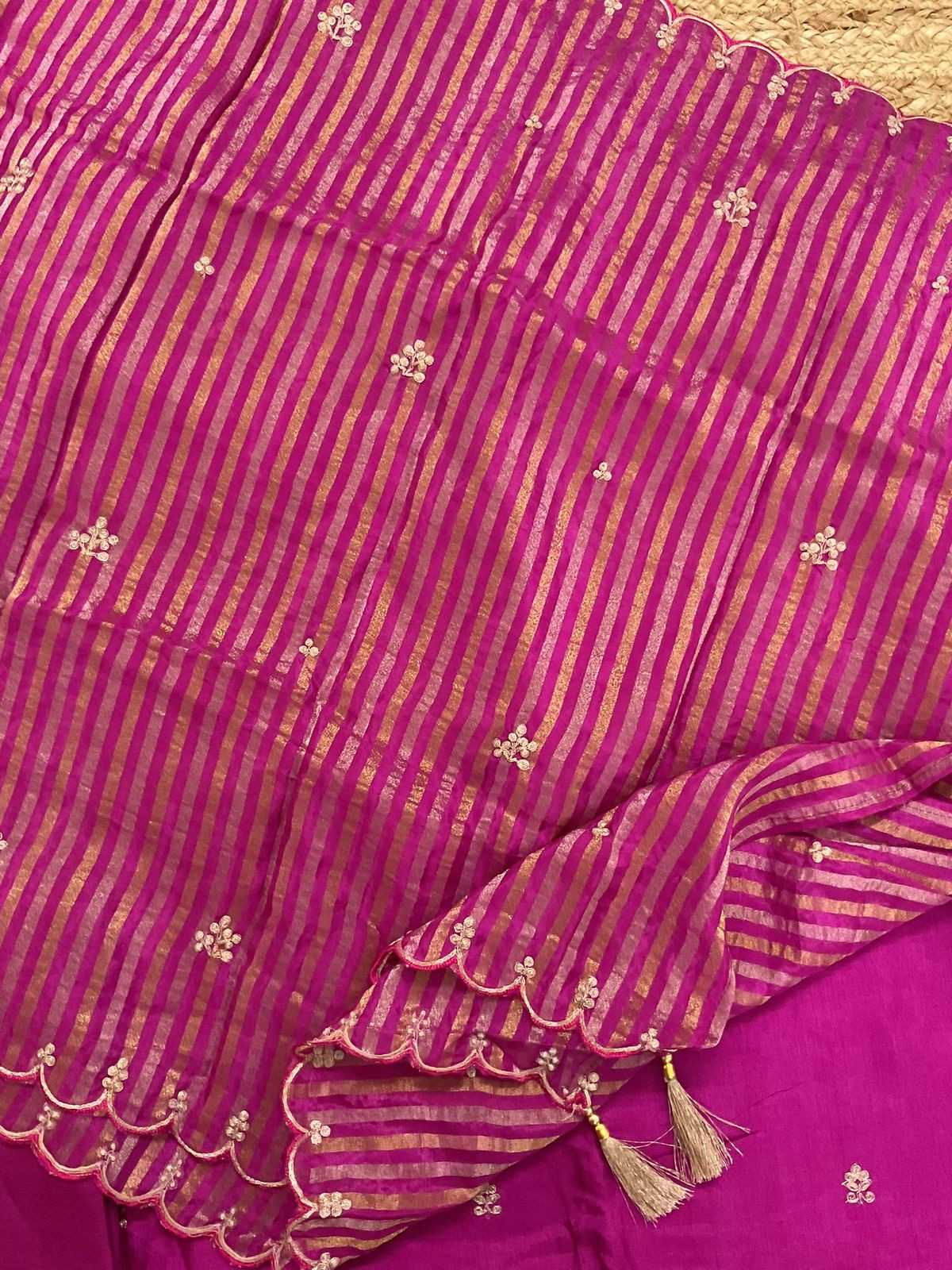Soft Dola Silk Embroidered Suit - Pink