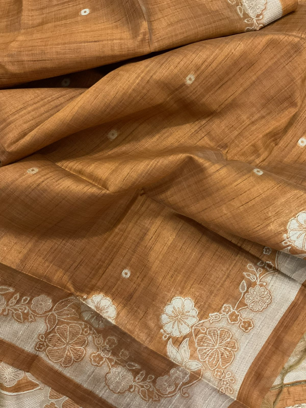 Soft Slub Chanderi Jamdani Weaved Suit - Mustard Gold