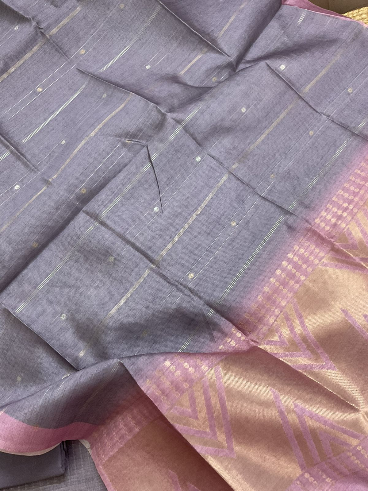 Soft Kora Chanderi Banarasi Weaved Suit - Purple