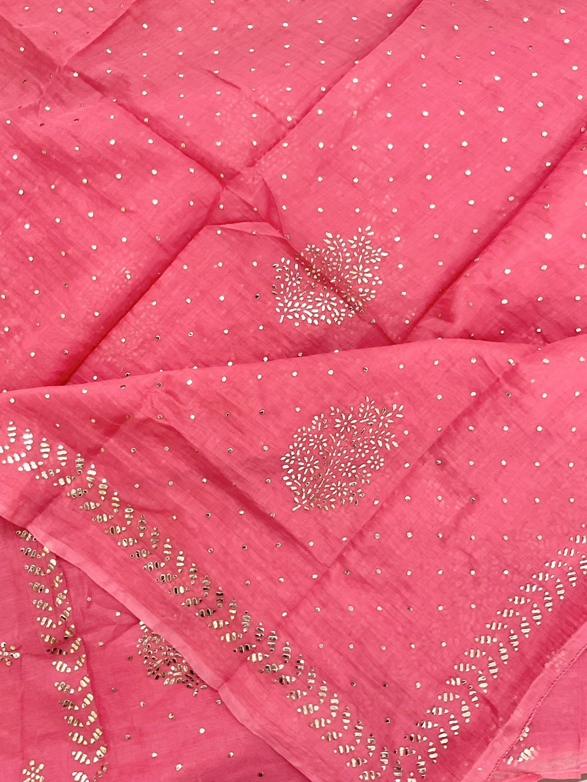 Pure Chanderi Embroidered Suit - Pink