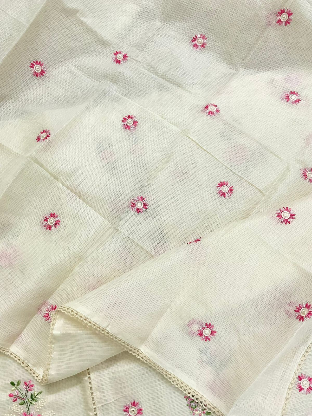 Soft Kota Silk Embroidered Suit - Yellow