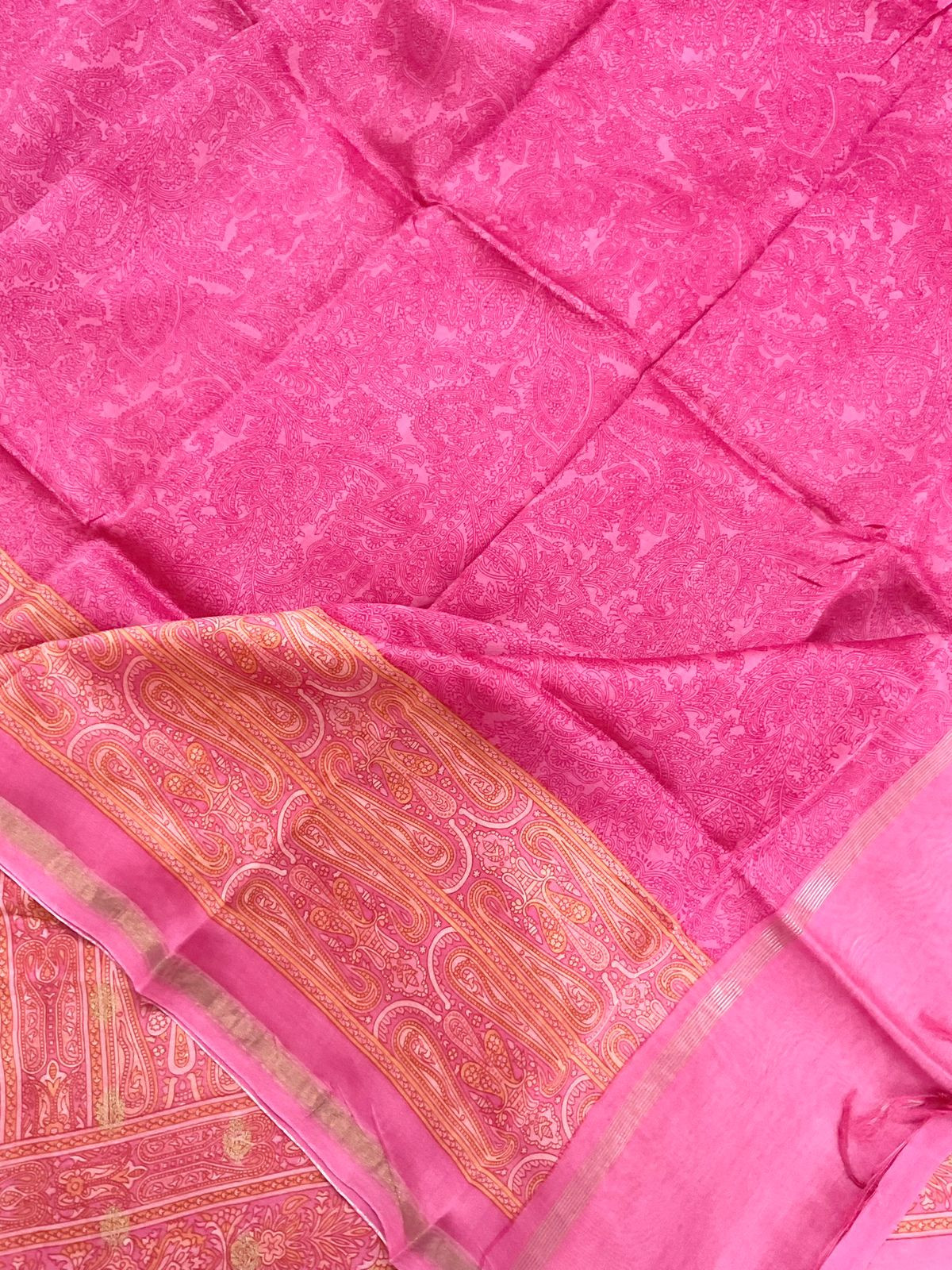 Pure Maheshwari Printed Banarasi Weaved Suit - Pink
