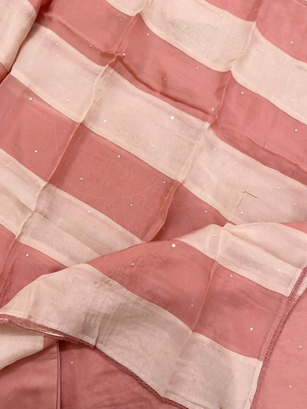 Soft Fine Organza Embroidered Suit - Peach