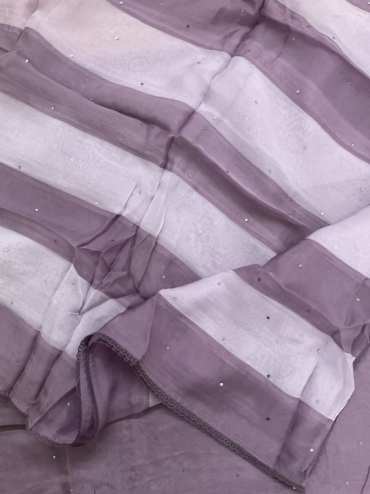 Soft Fine Organza Embroidered Suit - Lavender
