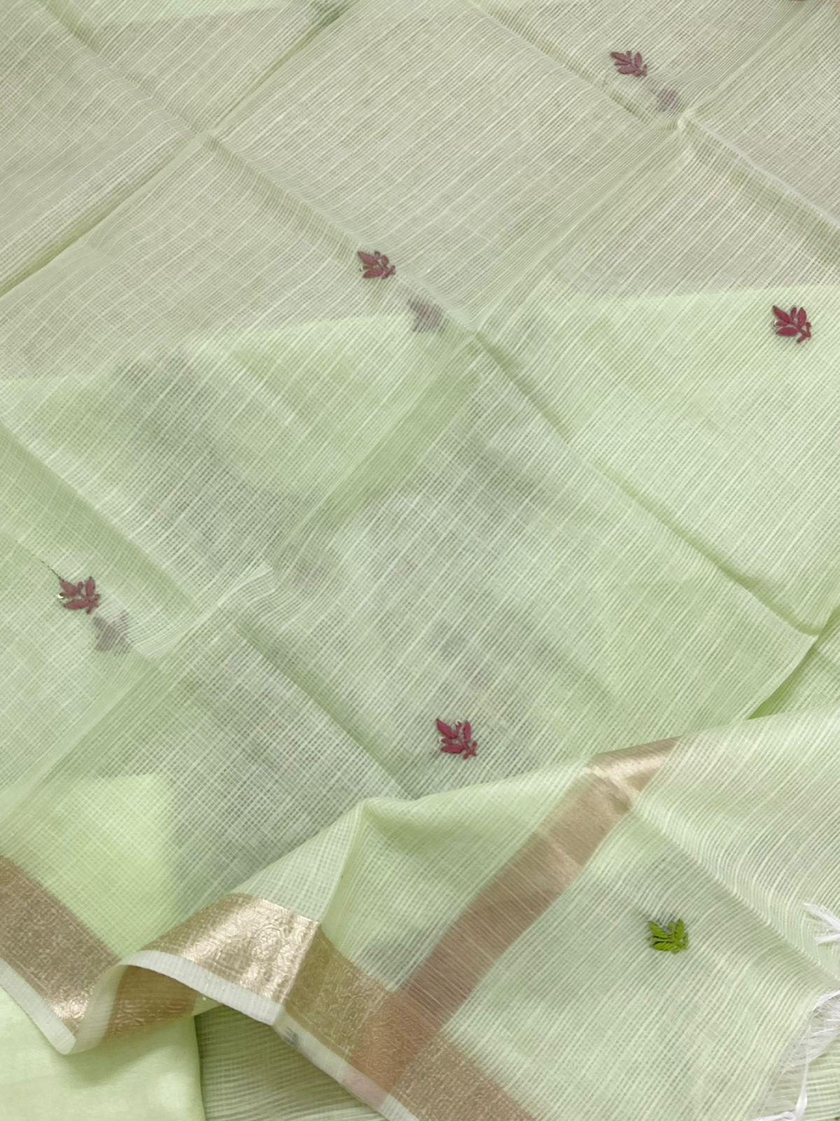 Soft Kota Organza Embroidered Suit - Green