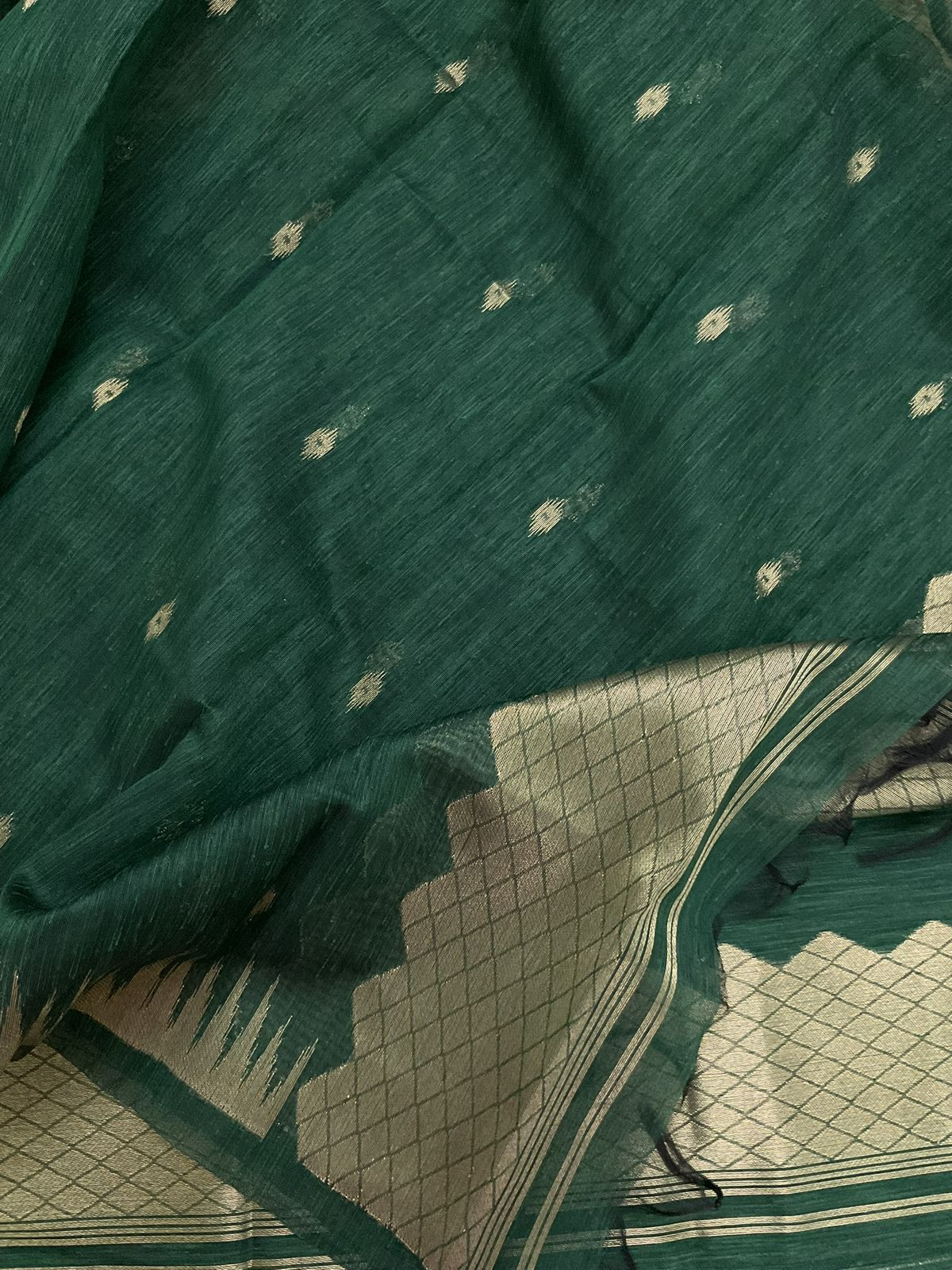 Soft Linen Chanderi Banarasi Weaved Suit - Green