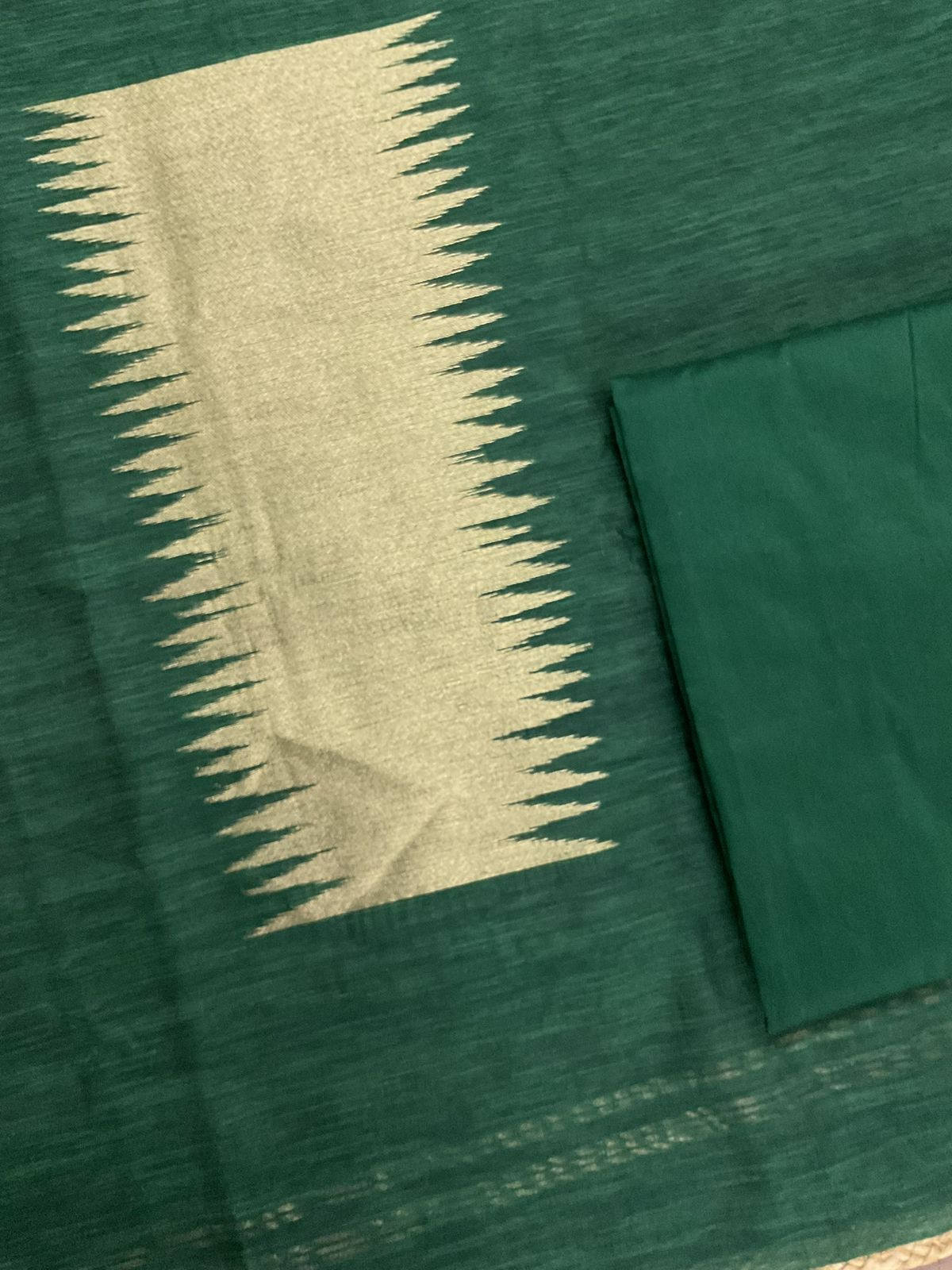 Soft Linen Chanderi Banarasi Weaved Suit - Green