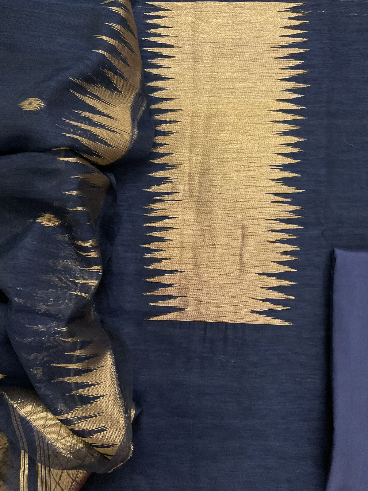 Soft Linen Chanderi Banarasi Weaved Suit - Blue