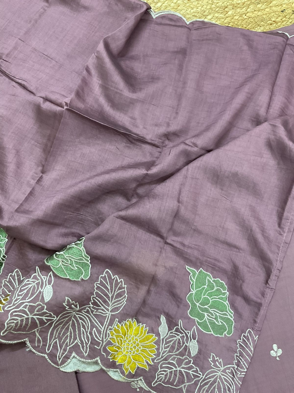 Soft Muslin Embroidered Suit - Purple