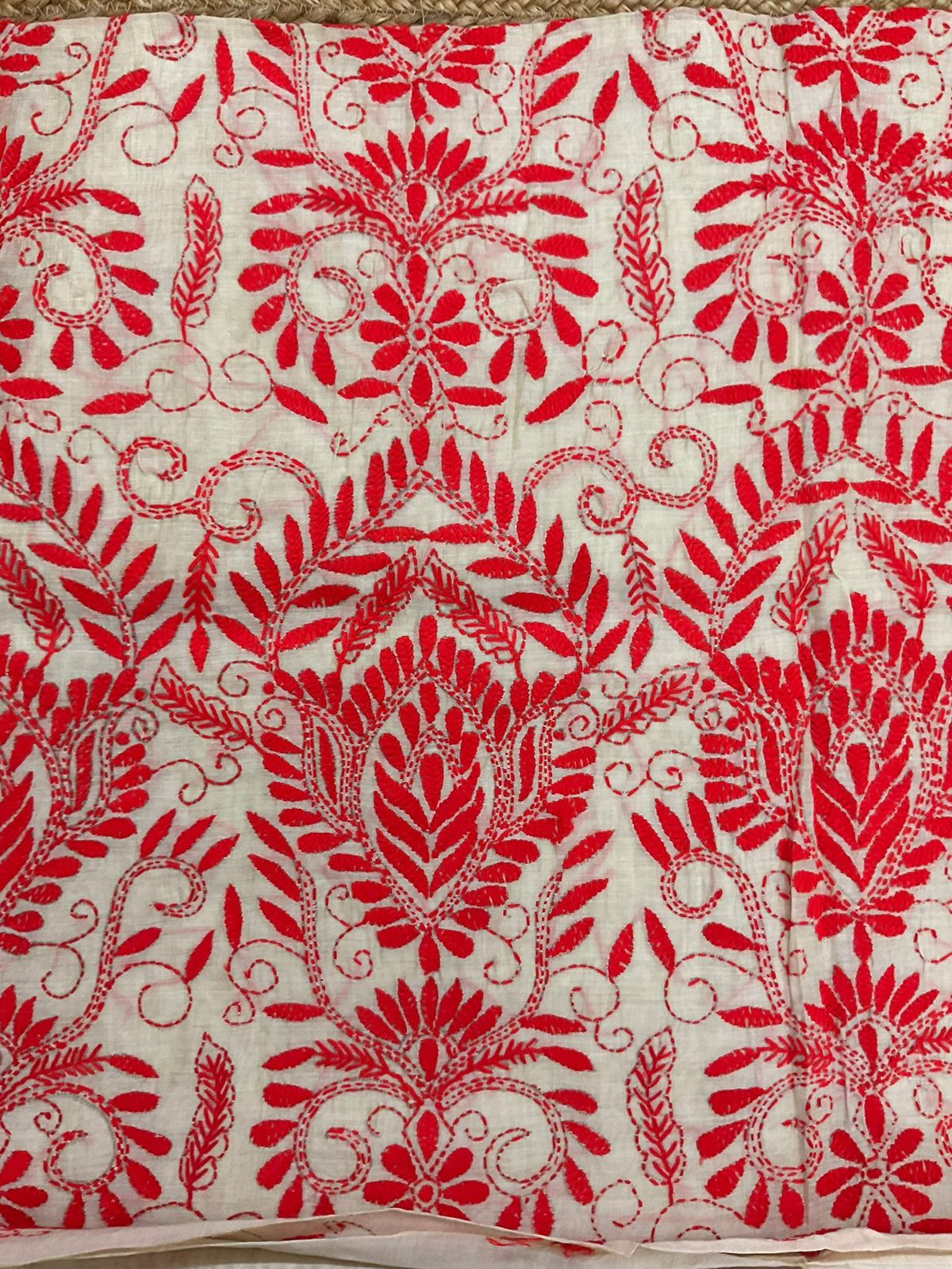 Soft Fine Tussar Embroidered Only Kurta Fabric - Beige