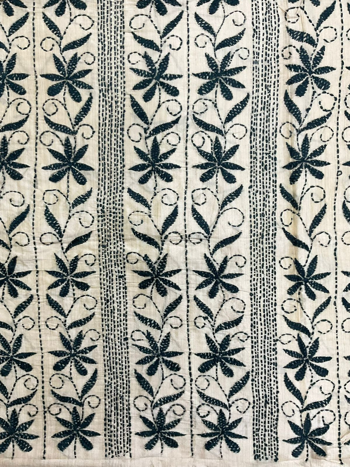 Soft Fine Tussar Embroidered Only Kurta Fabric - Beige