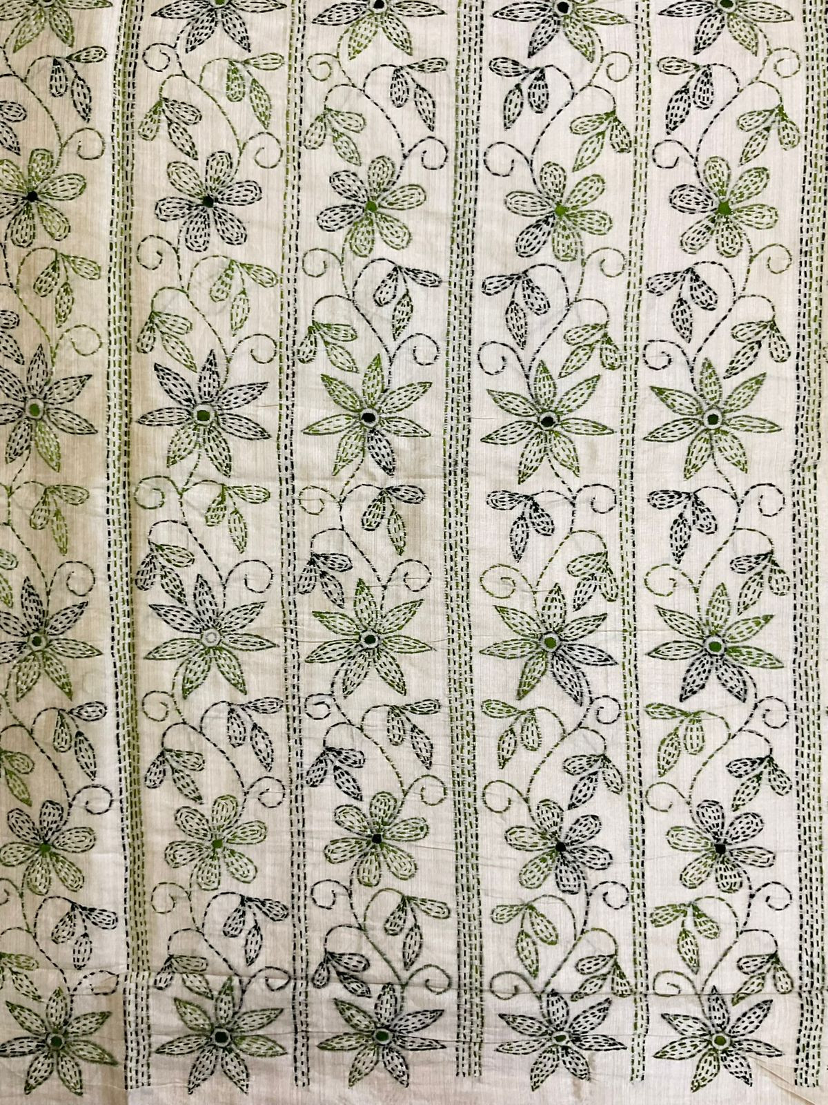 Soft Fine Tussar Embroidered Only Kurta Fabric - Beige