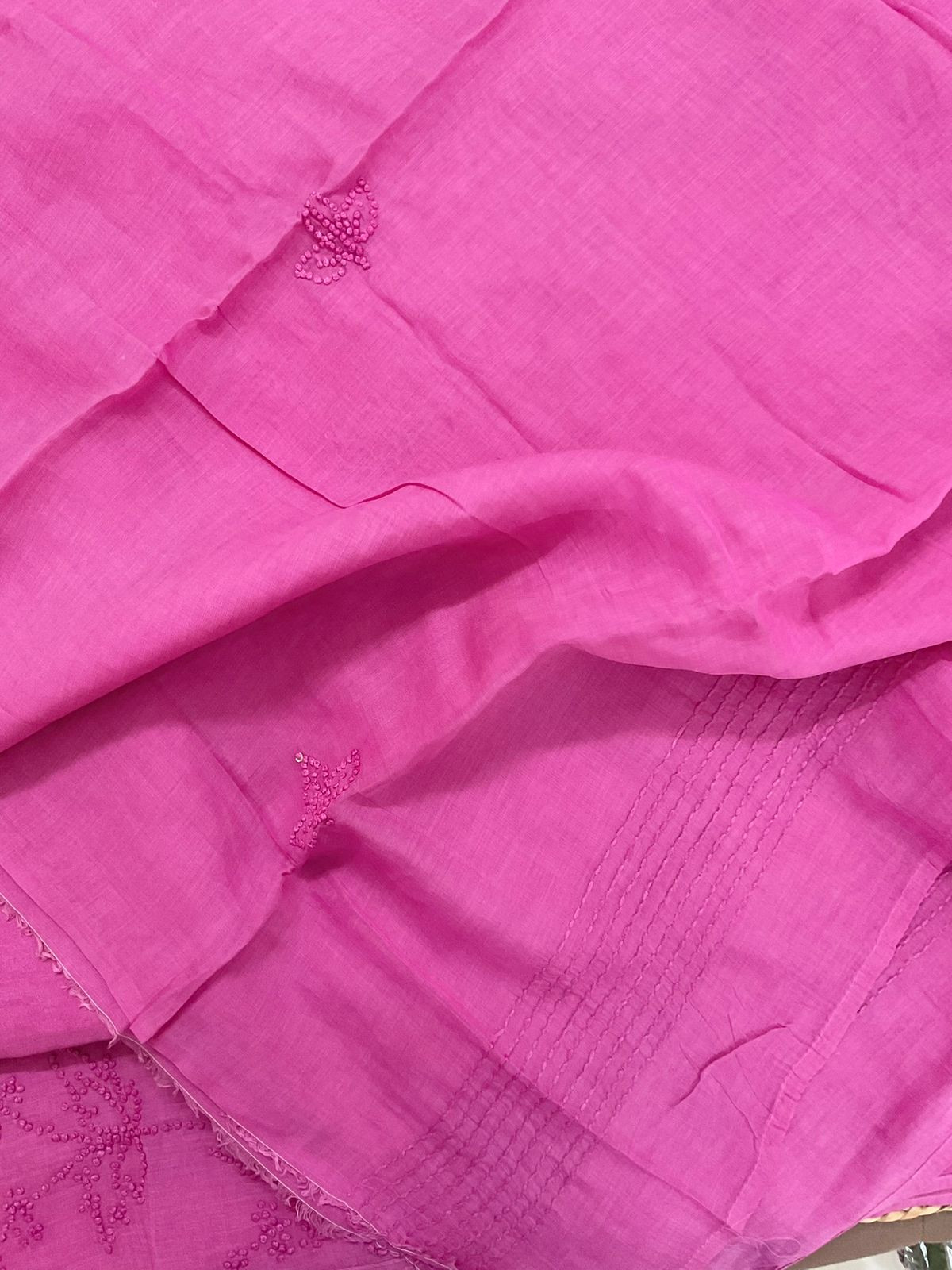 Pure Chanderi Embroidered Suit - Pink