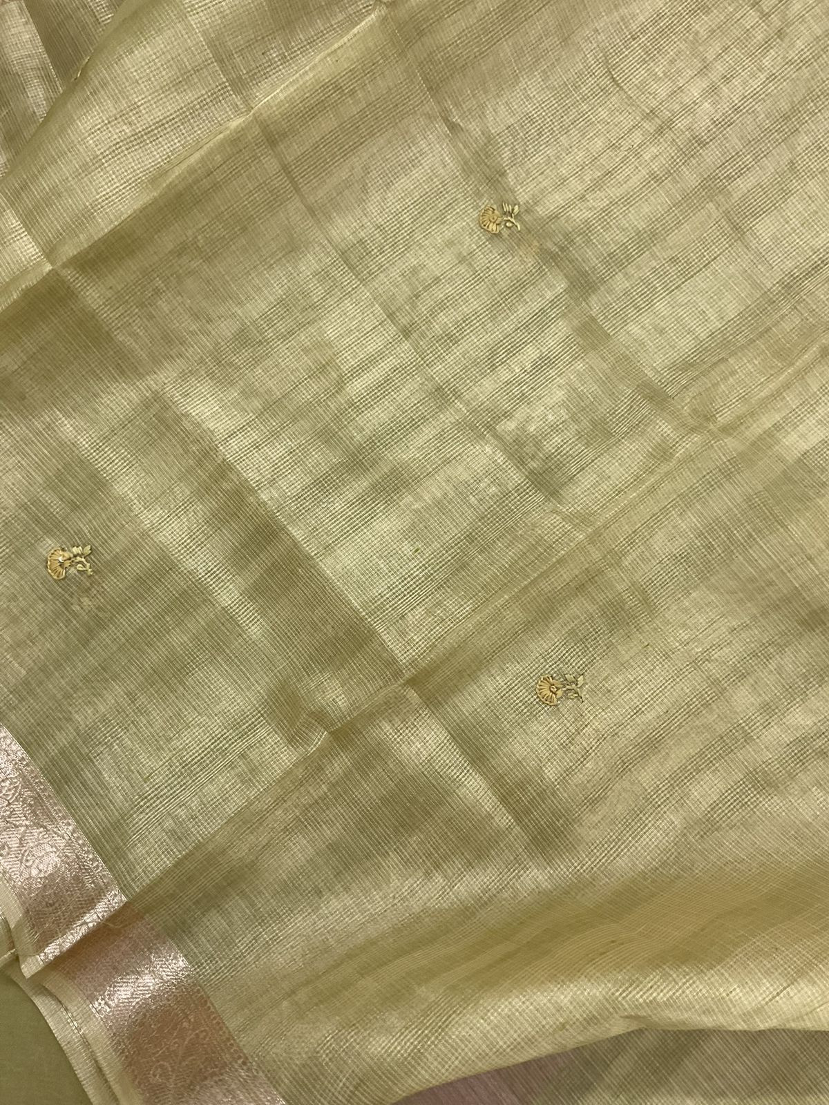 Soft Tissue Kota Silk Embroidered Suit - Green