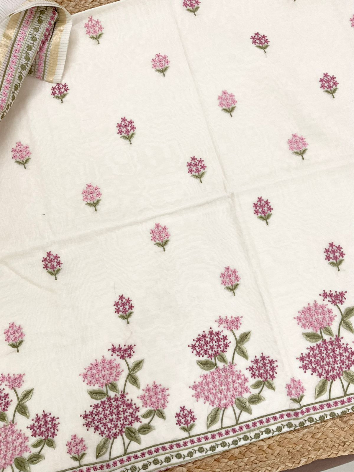 Soft Chanderi Embroidered Suit - OffWhite