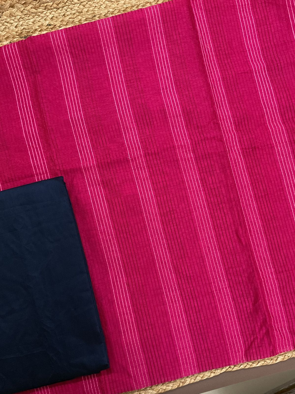 Pure Chanderi Printed Embroidered Suit - Pink