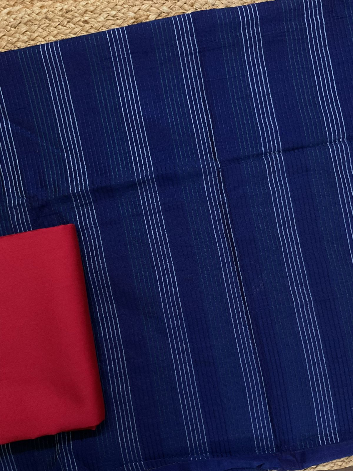 Pure Chanderi Printed Embroidered Suit - Blue