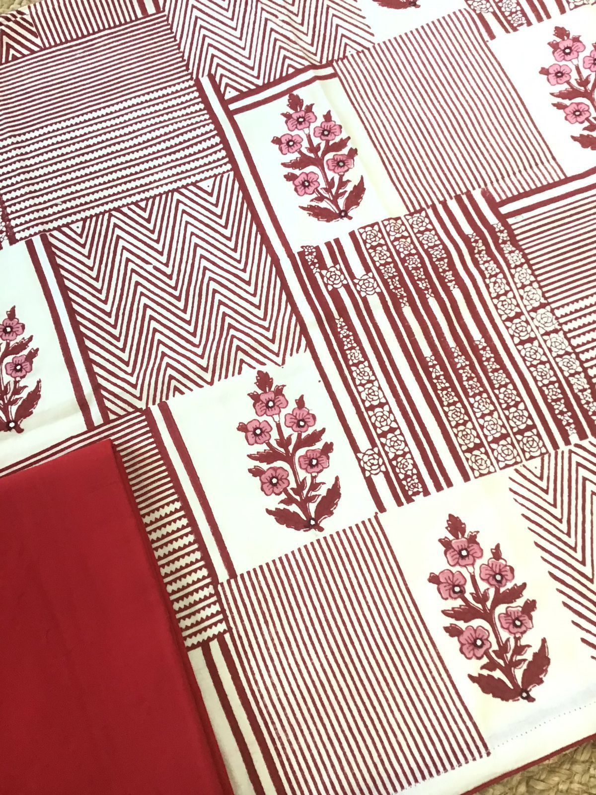 Pure Cotton Printed Embroidered Suit - Offwhite