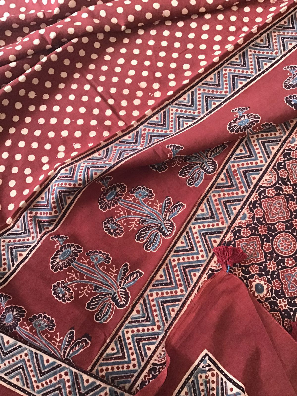 Pure Cotton Ajrakh Printed Suit - Maroon