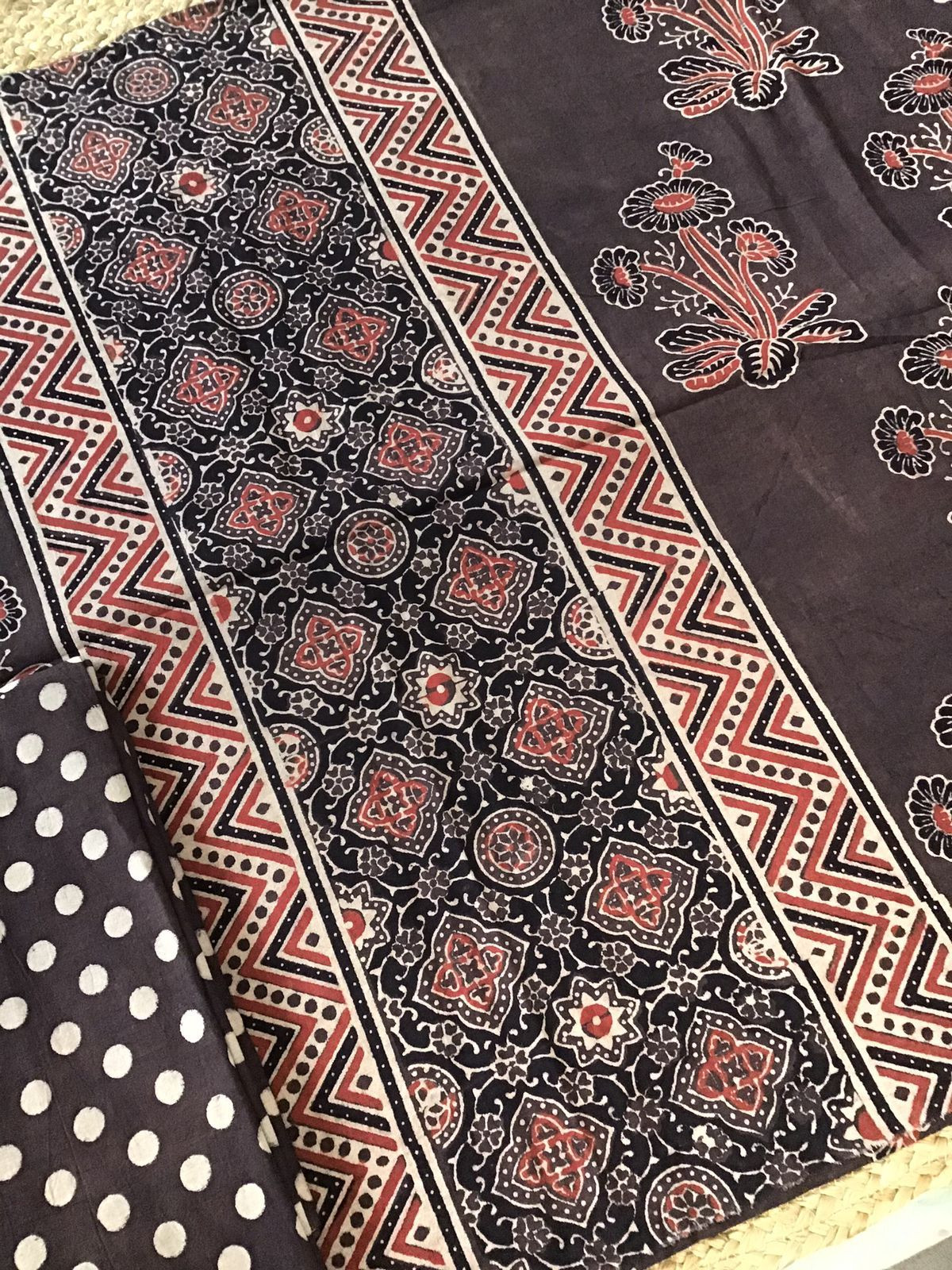 Pure Cotton Ajrakh Printed Suit - Brown