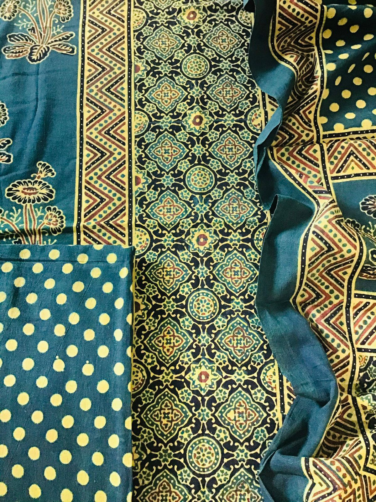 Pure Cotton Ajrakh Printed Suit - Green