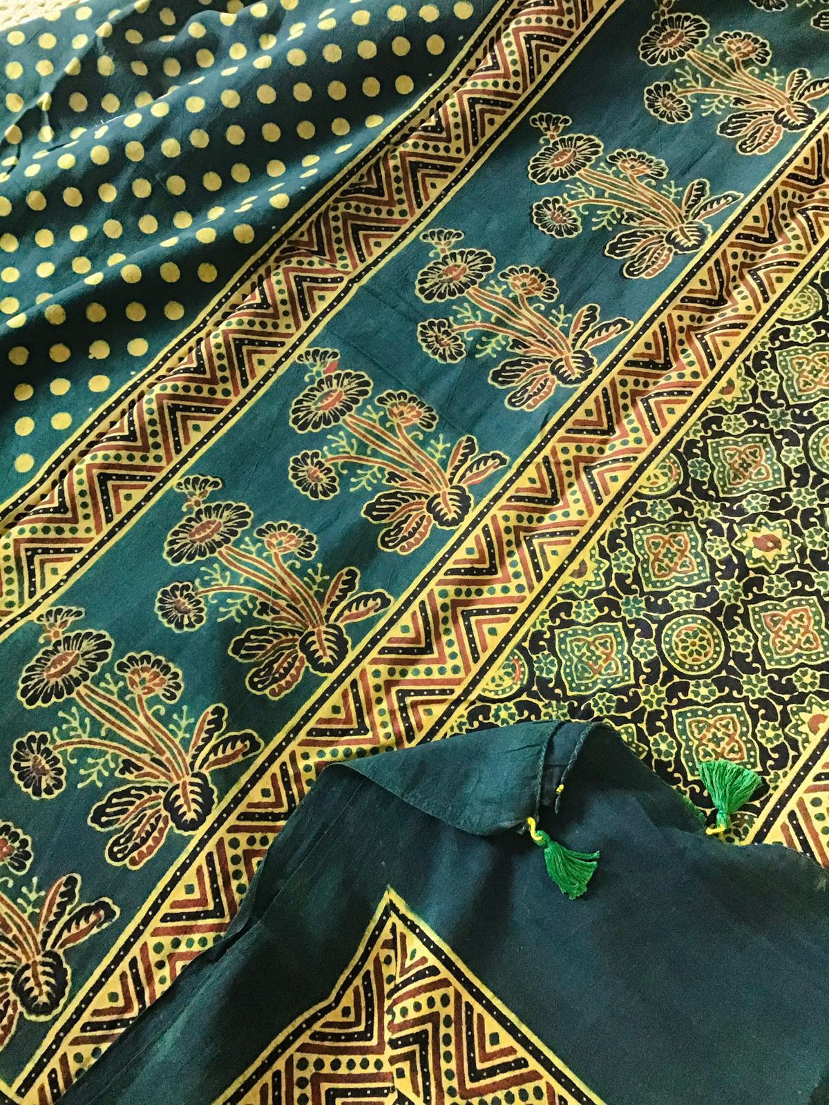 Pure Cotton Ajrakh Printed Suit - Green