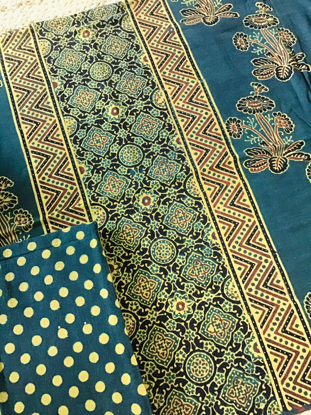 Pure Cotton Ajrakh Printed Suit - Green