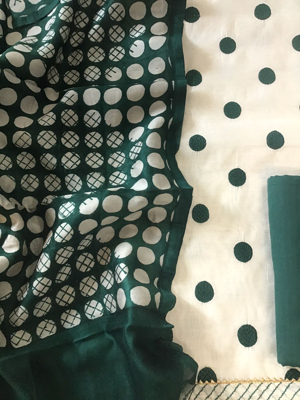 Soft Chanderi Printed Embroidered Suit - Off White