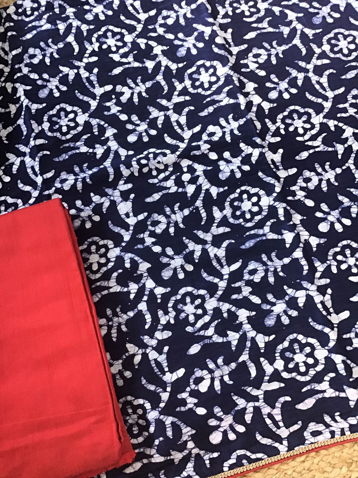 Pure Linen Chanderi Printed Embroidered Suit - Blue