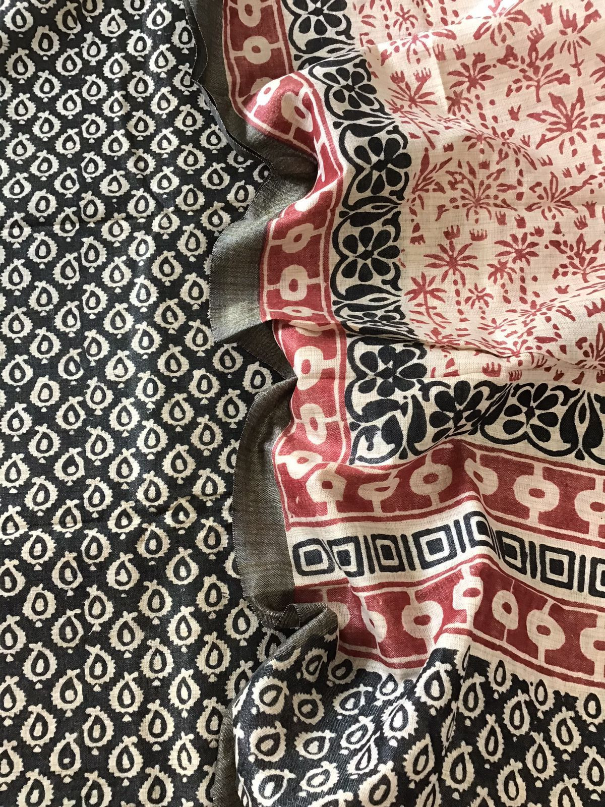Soft Khadi Silk Printed Suit - Black