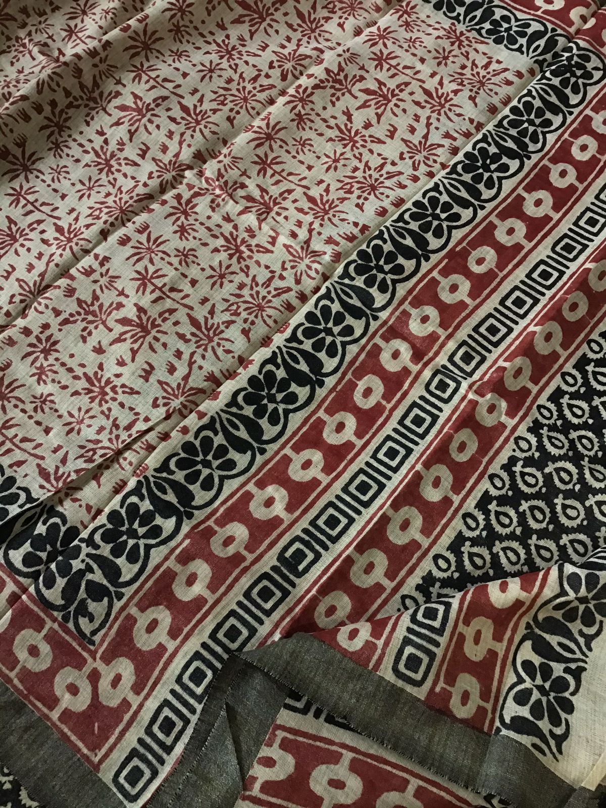 Soft Khadi Silk Printed Suit - Black