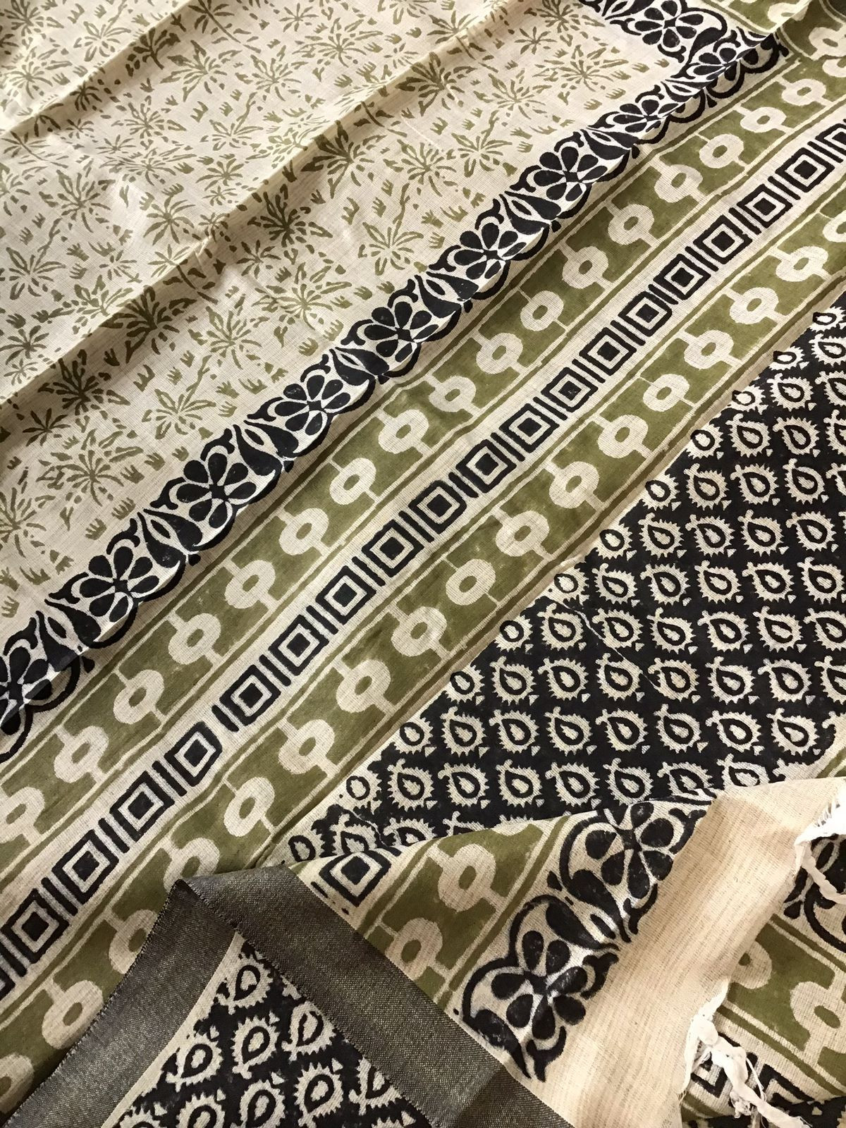 Soft Khadi Silk Printed Suit - Black