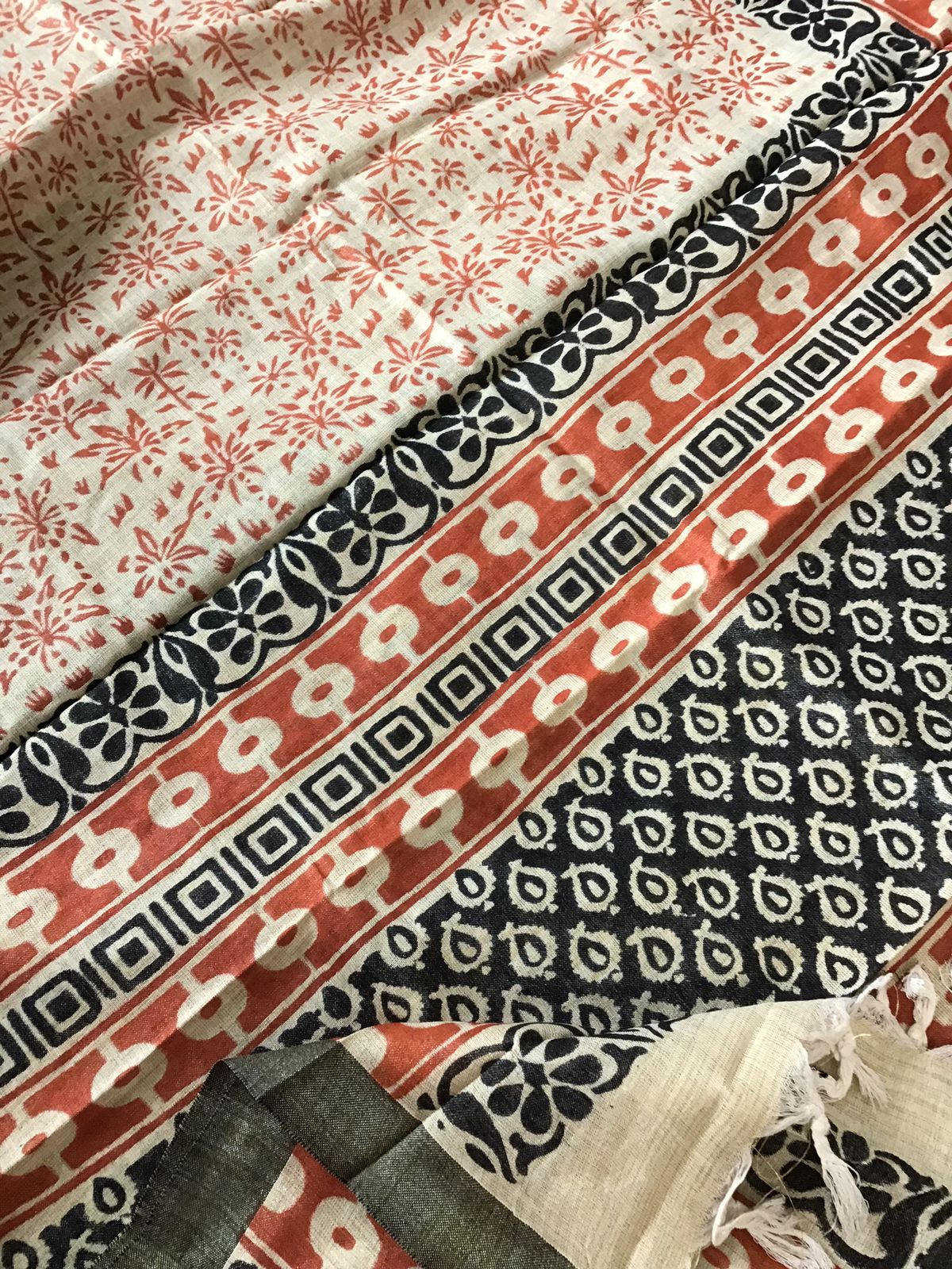 Soft Khadi Silk Printed Suit - Black