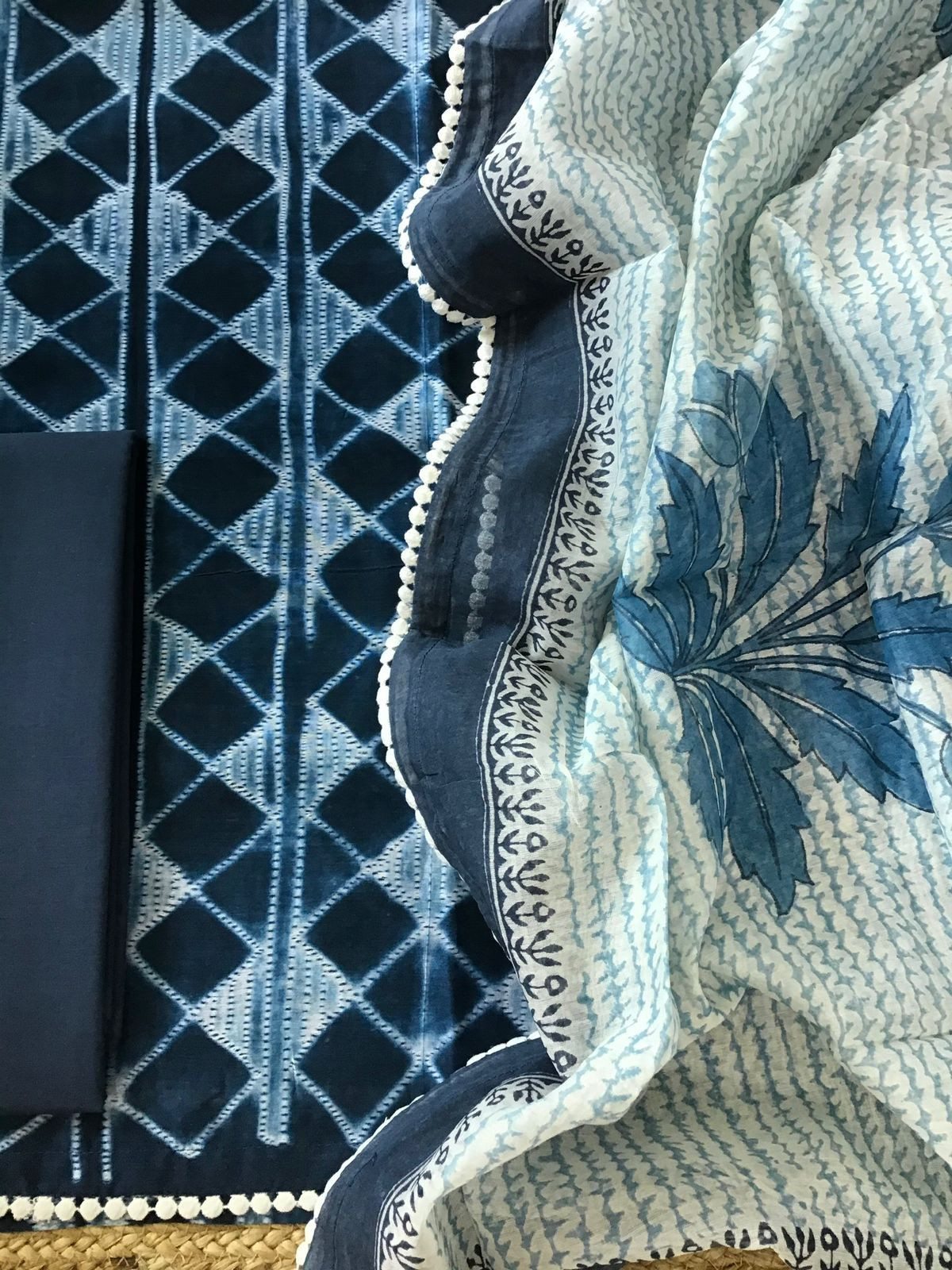 Pure Maheshwari Silk Printed Suit - Blue