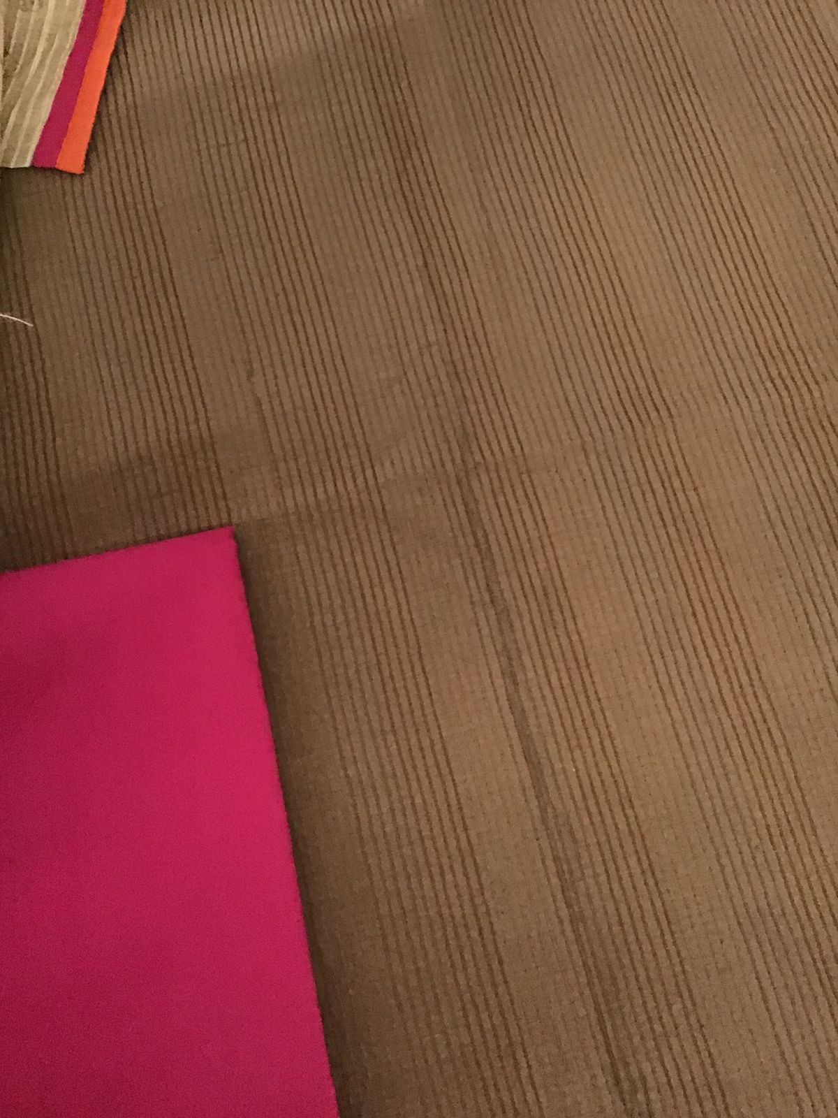 Pure Chanderi Printed Embroidered Suit - Brown